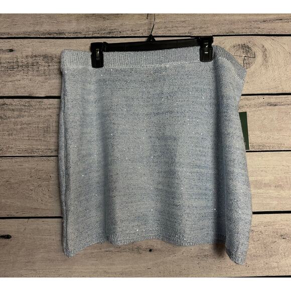 NWT Ladies Wild Fable Light Blue Sequin Sweater Mini Skirt - XXL - Picture 1 of 2